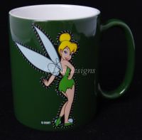 Disney TINKERBELL Fairy Outline Green Coffee Mug NEW